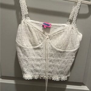 Edikted White Lace Camisole Top